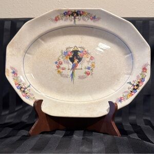Vintage China Penn Parrot Serving Platter